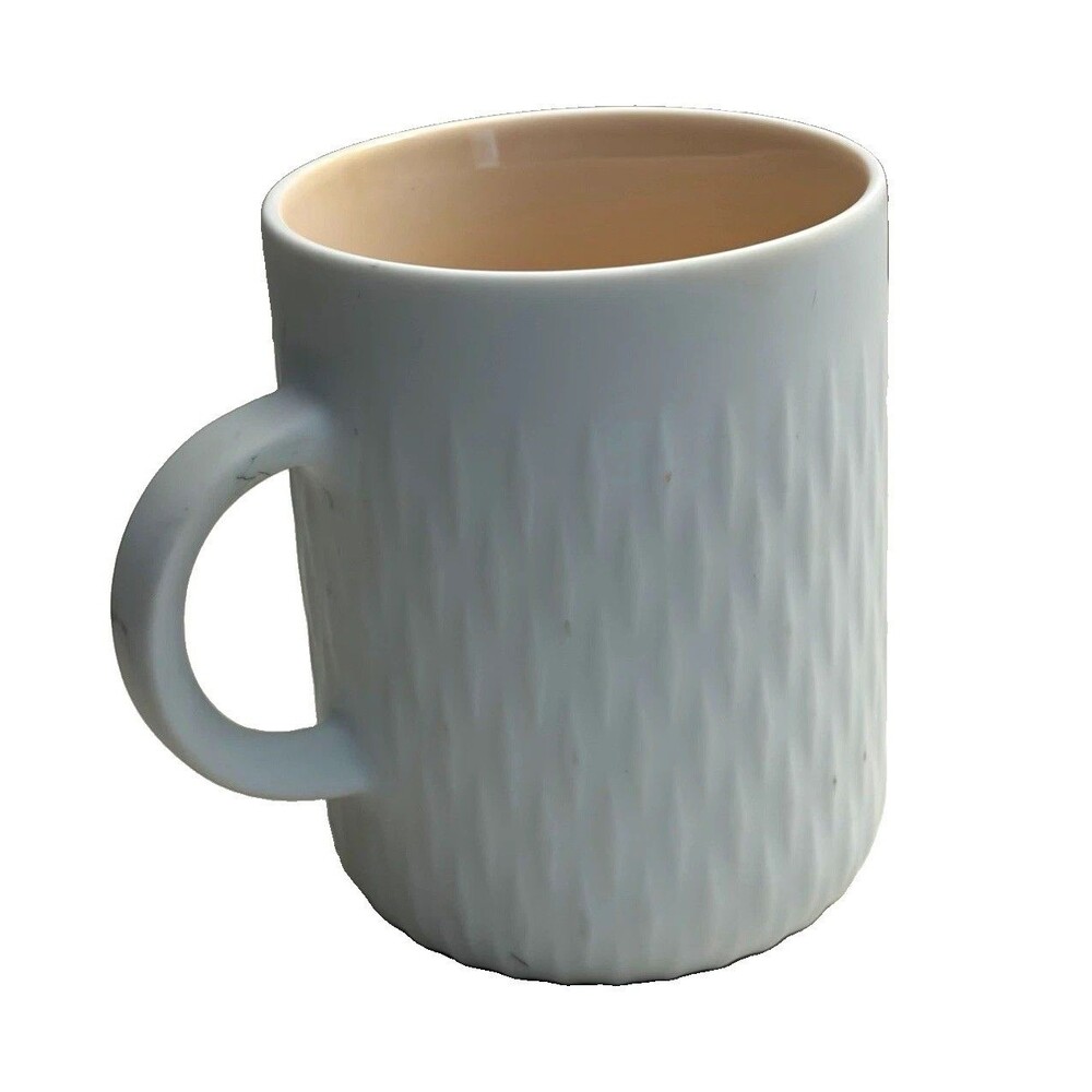 Nespresso Fusalp Mug 13.2 Oz White Porcelain Festive Limited Edition Textured